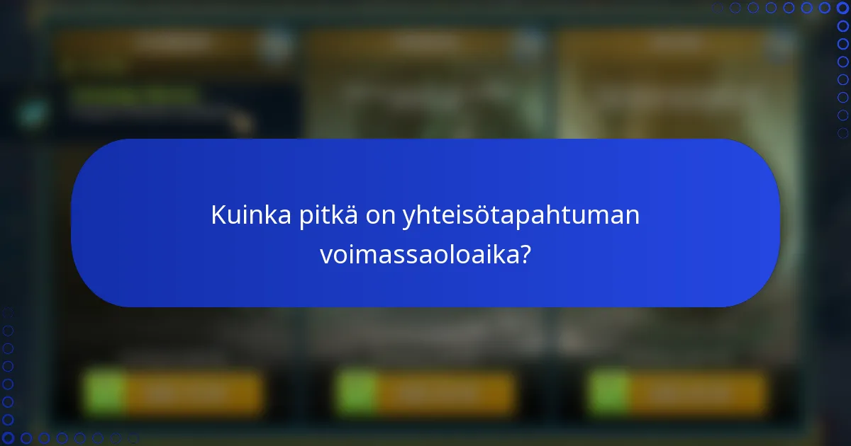 Kuinka pitkä on yhteisötapahtuman voimassaoloaika?
